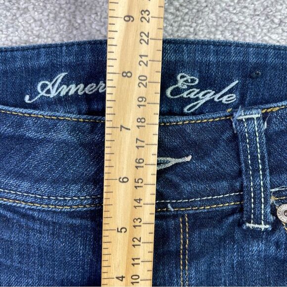 American Eagle Jeans Women's 4 Blue Slim Boot Low Rise Dark Denim Vintage - Picture 9 of 12